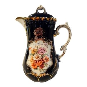 COLLECTIBLE Vintage German porcelain Bavaria Cobalt and Gold Gilt edge t…